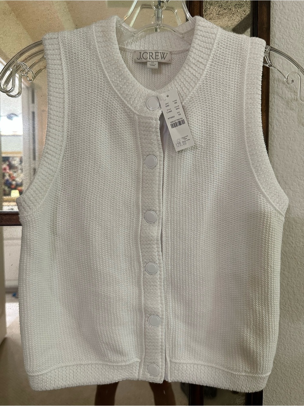 J Crew cropped button up sweater shell